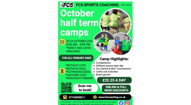 October half term 2025 club spaces available to all local children 